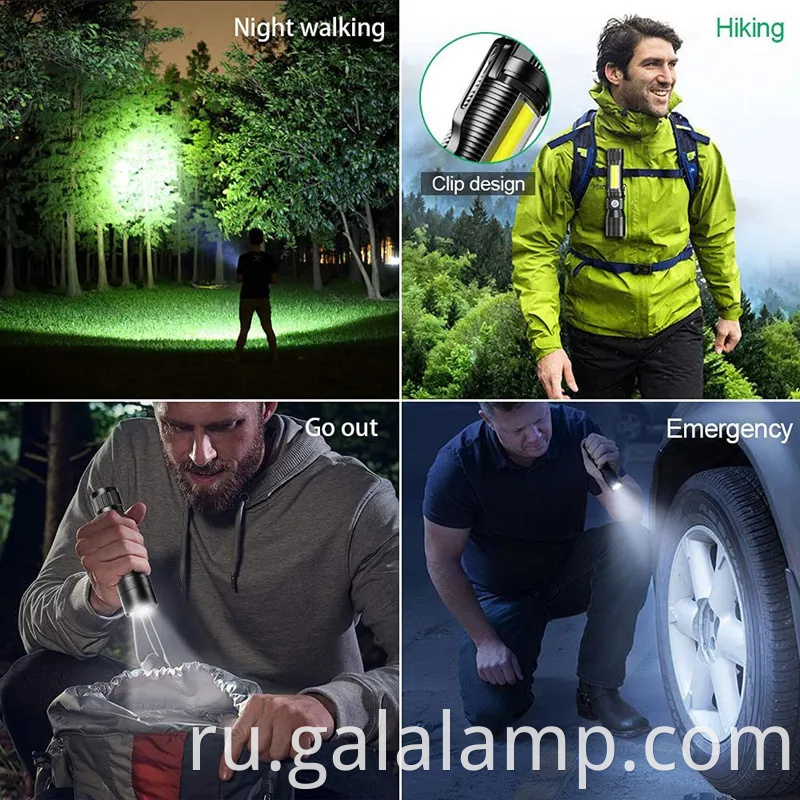 Универсальный светодиодный фонарик с прожектором початки и ультрафиолетовым светом